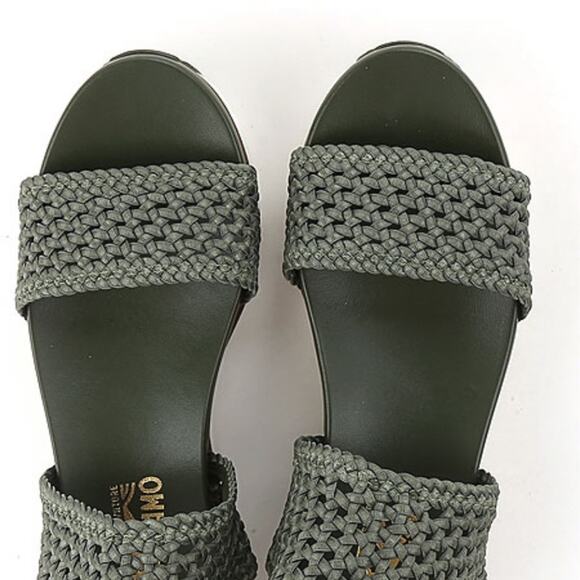 NEW SALVATORE FERRAGAMO Green Edam Braided Sandals - Picture 6 of 9